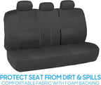 BDK PolyPro Car Seat Covers Full Set in Solid Charcoal – Front and Rear Split Bench Seat Covers for Cars, Easy to Install, Ac