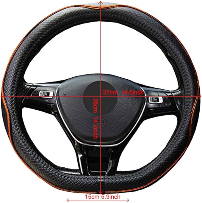 Mayco Bell Flat Bottom Steering Wheel Cover Anti-Slip,Safety,Soft,Breathable,Durable,Full Surround,Comfortable Grip Microfibe