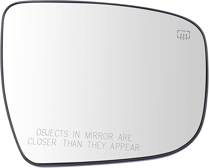 TRQ Passenger Side Heated Mirror Glass with Backing Plate Compatible with 2014-2019 Nissan Rogue 2015-2023 Murano 2017-2019 P