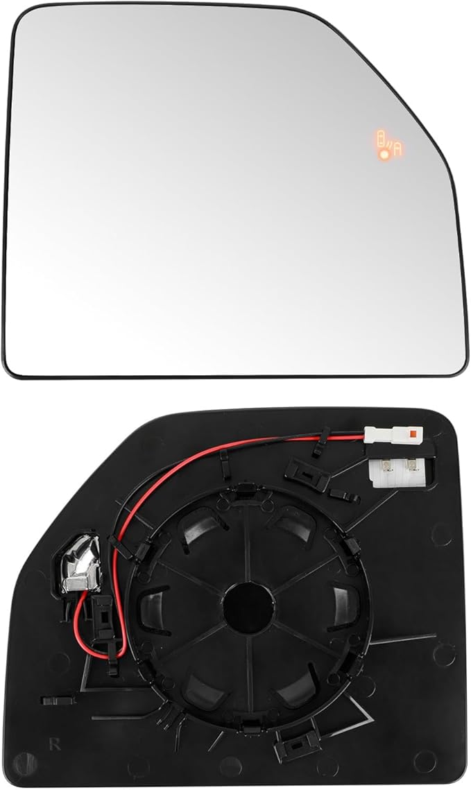 Compatible with Ford F150 2015-2020, F250 2017-2022, F350 2017-2019, Passenger Right Side Mirror Glass, Heated Blind Spot Lens Mirror with Backing Plate