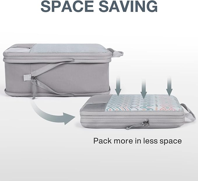 BAGSMART 6 Set /4 Set/2 Set Compression Packing Cubes for Travel, Lightweight Luggage Organizer Bags, Durable Space Saver Bag