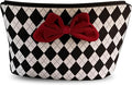 Car Backseat Organizer, Argyle Pattern Auto Seat Gap Storage Bag with Bowknot Decor, Vehicle Interior Hanging Organizer for Small Items, Universal for Most Cars