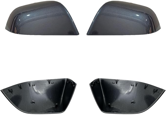 Compatible with Tesla Model 3 Side Mirror Cover Replacement 2017 2018 2019 2020 2021 2022 2023 2024, Left & Right Side Rearview Mirror Cover Cap for Model 3 Accessories(Silver) 2pcs