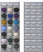 Unjumbly Baseball Hat Rack, 24 Pocket Over-The-Door Hat Organizer with Clear Deep Pockets to Display Baseball Caps Collection