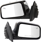 TRQ Driver & Passenger Side Power Heated Mirror Set Chrome Cover Smooth Black Fits 2007 Lincoln MKX FO1320475 FO1321475