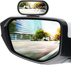 Blind Spot Mirrors adjustable Rearview Mirror Baby Car Mirrors,Strong Adhesive HD Glass Convex,stick on Side mirror or inner mirror or anywhere else (Black frame, 1 PC)