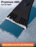 EcoNour 27" Aluminum Ice Scrapers for Car Windshield | Car Snow Scraper Window and Snow Brush with Ergonomic Foam Grip Winter Accessories (Orange)