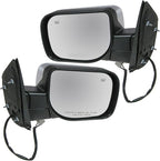 TRQ 2 Piece Driver and Passenger Side Mirror Assembly Set Electric Adjustment Heated No Memory Puddle Light Chrome Compatible