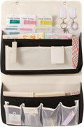 Over Door Storage Organizer, Multi-Pocket Hanging Organizer with Mesh Pockets, Wall Mount Storage Bags, Black and White (blac