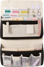 Over Door Storage Organizer, Multi-Pocket Hanging Organizer with Mesh Pockets, Wall Mount Storage Bags, Black and White (blac