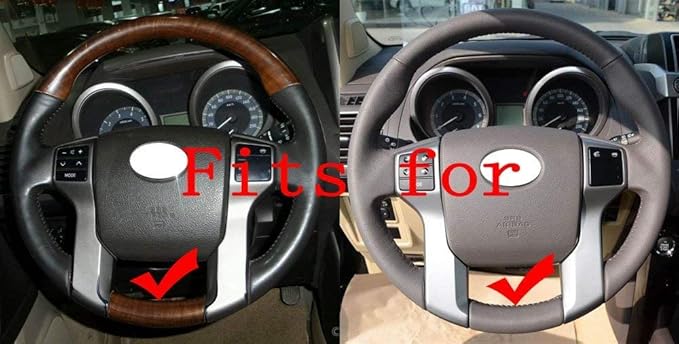 Eiseng DIY Customized Stitch Steering Wheel Cover for Toyota Tacoma 2012-2023 / for Tundra and Sequoia 2014-2022 / for 4Runner 2010-2024 Interior Accessories Black Microfiber Leather (Red Thread)