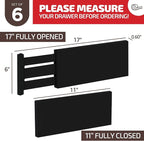 6 Pack Drawer Dividers 6 Inch High, 11”-17" Adjustable Bamboo Organizers Large Expandable Drawer Separators for Cloths, Dress
