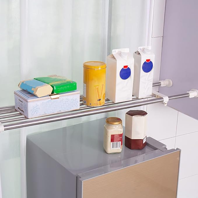 Hershii Expandable Tension Closet Shelf Rod Telescopic Stainless Steel Storage Rack Heavy Duty DIY Organizer Divider for Ward