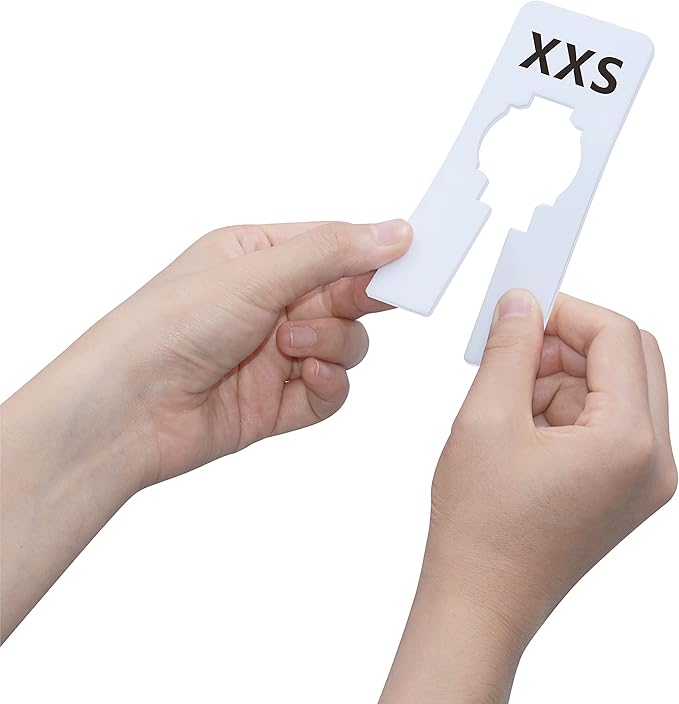 40 Pack Rectangular White Plastic Clothing Size Closet Rack Dividers Hangers, Preprinted in 8 Sizes XXS, XS, S, M, L, XL, XXL