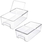 SANNO Vegetable Refrigerator Organizer Food Bins with lids Produce Saver Food Storage Container