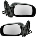TRQ 2 Piece Driver and Passenger Side Mirror Assembly Set Electric Adjustment Non-Heated No Memory Black Compatible with 2003