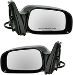 TRQ 2 Piece Driver and Passenger Side Mirror Assembly Set Electric Adjustment Non-Heated No Memory Black Compatible with 2003