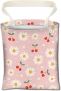 Car Trash Can, Cute Car Trash Bag, Hanging Car Organizer and Storage Bag, Trash Bin for Car Accessories, Vehicle, Travelling, Camping Cute Pink Daisy Cherry