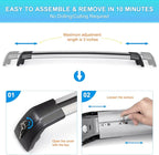 JDMON Roof Rack Cross Bars Compatible with Hyundai Tucson 2016 2017 2018 2019 2020 2021 with Side Rails Anti-Theft Locks Desigh, Aluminum Luggage Rack for Rooftop Cargo Bag Carrier Kayak Bike, Silver