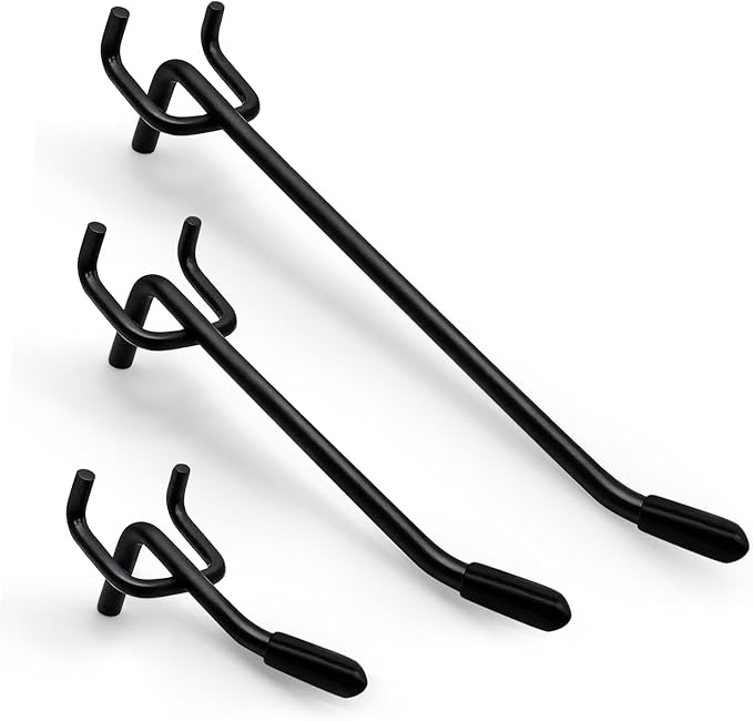 66 Piece Heavy Duty Pegboard Hooks Set,2/4/6 Inch Organizer Kit for Garage & Workshop – Fits 3/16″ Holes on 1/4″ Thick Boards