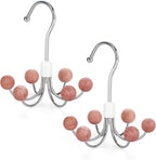 TOPIA HANGER Hoodie Hangers 2-Pack with 6 Cedar Balls, 360°Swivel Purse Hanger, Scarf Hanger, Closet Hooks, Handbag Organizer