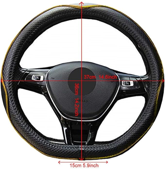 Mayco Bell Flat Bottom Steering Wheel Cover Anti-Slip,Safety,Soft,Breathable,Durable,Full Surround,Comfortable Grip Microfibe