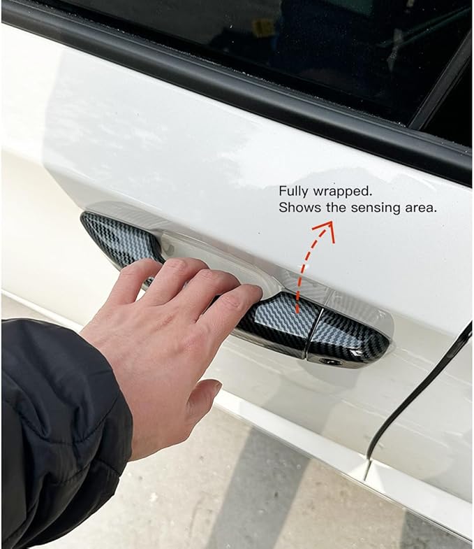 YINGTUU for Honda Accord 10th Gen 2018 2019 2020 2021 2022 Accessories Stickers Door Handle Cover Decals Carbon Fiber Pattern