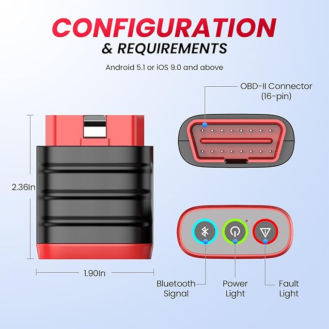 THINKCAR Thinkdiag Mini Bluetooth OBD2 Scanner Diagnostic Tool, OE Full-System Car Scanner for iOS & Android, Check Engine