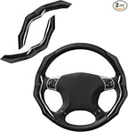 Carbon Fiber Steering Wheel Cover with Anti-Slip Lining and Segmented Design 2pcs Universal Steering Wheel Protector for Men 