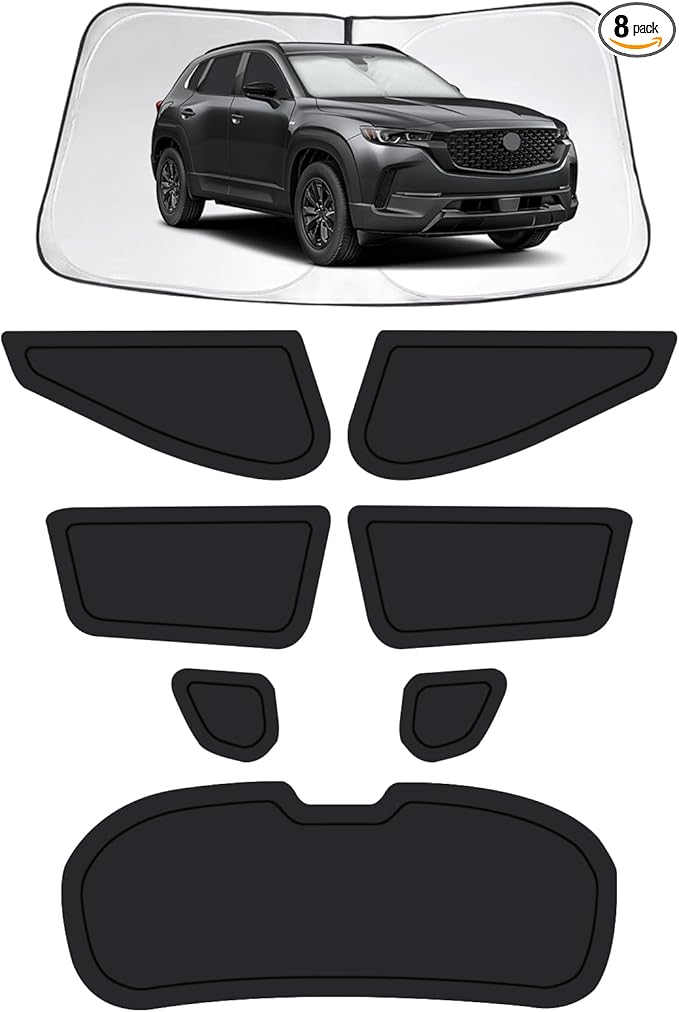 Car Window Shades for Mazda CX-50 2023-2026, Full Car Window Covers for Privacy, Sunshades for CX-50 Front Rear Windshield Side Windows to Block UV and Protect Privacy(8pcs)