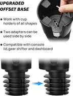 JOYTUTUS 2 Pack Car Cup Holder Expander with Offset Base, Fit for YETI, Hydro Flask, Cup Holder Expander for Car Hold 18-40 o