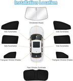 KUST Car Window Shades for 2018-2024 Honda Odyssey Accessories Windshield Sun Shade Side Rear Window Covers Sunshade Privacy Protection for Camping Blackout UV Block Full Set 8PCS