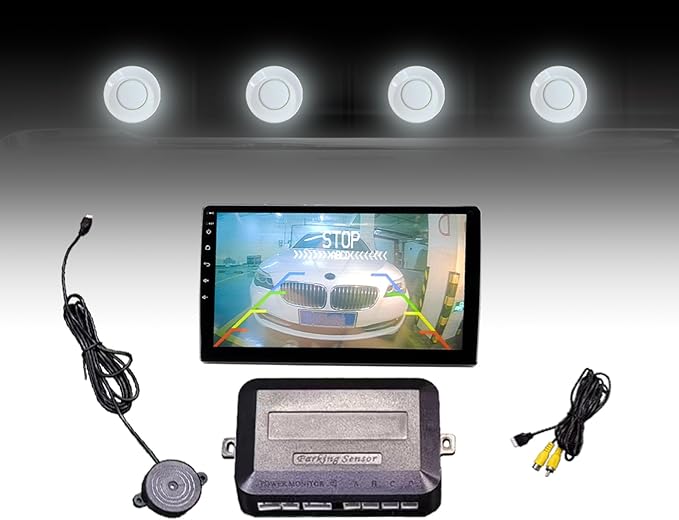 LCD Parking Sensor Kit - Displays Data on Original Screen, Easy Rear Installation, Compatible with CVBS Cameras (Not for AHD)