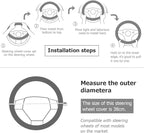 Car Steering Wheel Cover with Durable PU Leather, Universal 20 inch Fit for Car Truck SUV, Breathable Anti Slip Auto Steering Wheel Covers for Men and Women