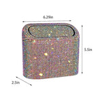Sparkly Car Trash Car,Hanging Garbage Can with Lid Bling Rhinestone Trash Bin,Litter Container for Vehicle,Office,Home (Ab)