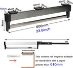 Pull Out Clothes Rail Extendable Pull Out Closet Rod - Wardrobe Pull-Out Trousers Rack, Adjustable 30-80Cm Wardrobe Rail Clot