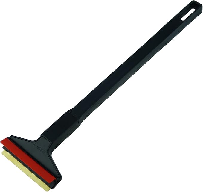 Ice Scraper Brass Blade Car Ice Scraper Long Handle 14,5 inch Ice Scraper for Car Snow Scraper Ice Scrapers for Car Windshield Original Murska from Europe (L&P A055 Black Red)