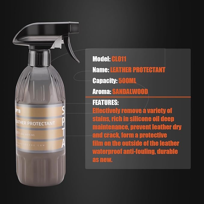 SPTA Leather Protectant, 16oz Leather Conditioner, Vinyl, and Plastic Interior Surfaces -for Car Interiors, Furniture, Appare