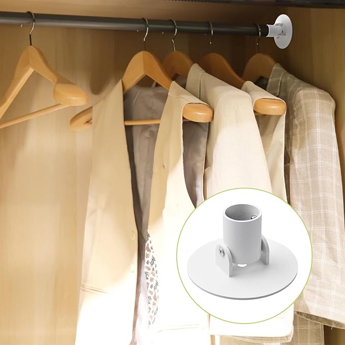 Shower Curtain Rod Bracket, 2Pcs 26mm Inner Diameter Titanium Steel Shower Curtain Rod Single Swivel Flange Easy Installation