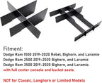 Jaronx Lower Center Console Organizer For 2019-2026 Dodge RAM 1500 and 2019-2026 RAM 2500/3500,Front Center Divider+ Rear Lower Divider (NOT for Classic, Longhorn, Limited, TRX)
