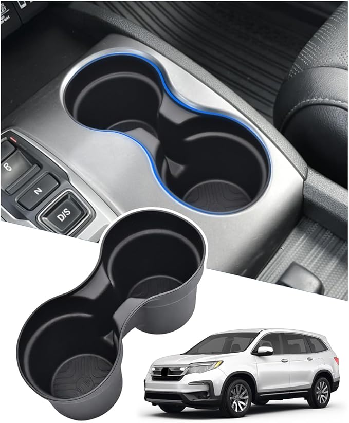 Cup Holder Inserts for Honda Pilot 2016-2022| Ridgeline 2017-2023| Passport 2019-2023 Accessories, Non-Slip TPE Center Console Protector to Prevent Spills & Scratches
