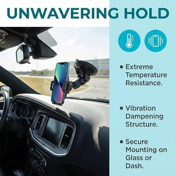 Universal Car Dash Cam Mount - Vacuum Suction Cup Holder with 4 Interchangeable Heads for GPS Navigation and Dashboard Recorder(Four Claws Heads)