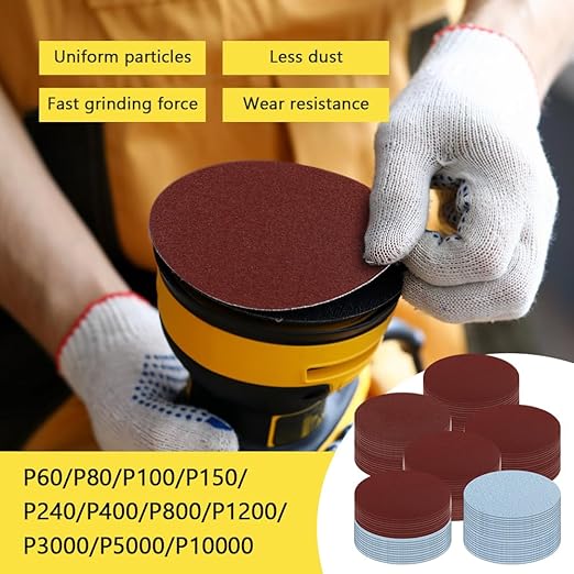 131Pcs Sanding Discs Drill Polishing Kit, 3 Inch Car Headlight Restoration Kit, 60 to 10000 Grits Wet Dry Sandpaper Buffing P
