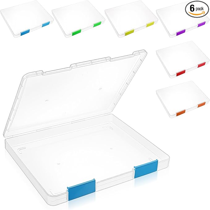 6 Pcs Clear A4 File Box Document Plastic Storage Box Paper Plastic Case Board Game Storage Containers Magazine Protector File