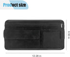 Suede Car Sun Visor Organizer with Multi-Pocket Net Zipper, Glasses Case, Sunglass Holder for Interior Accessories (Black)