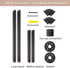 Wall Mounted Clothes Rack - 54"Industrial Pipe Clothing Garment Rack, Space - Saving Heavy Duty Detachable Black Iron Clothes