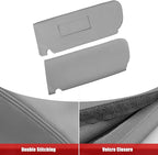 KBH Car Sun Visor Cover for Chevy Tahoe Suburban & GMC Yukon 1995 1996 1997 1998 1999, Left and Right Side Sunvisor Covering, Vinyl Leather Trim, Anti-Scratch, Gray