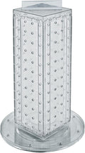Azar Displays 700220-CLR Pegboard 4-Sided Revolving Counter Display, Clear Translucent Color