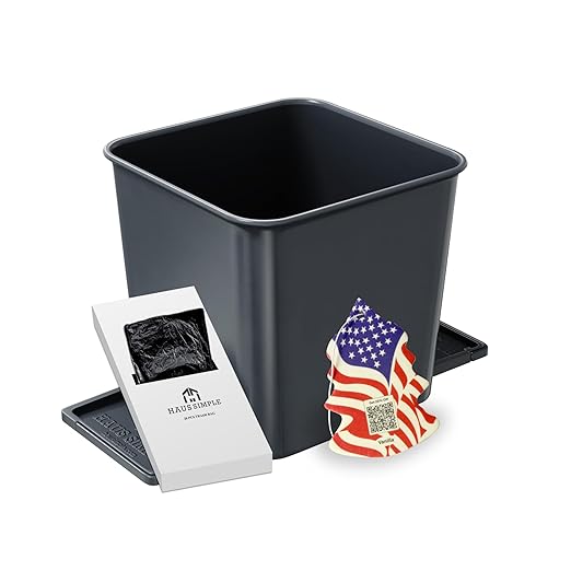 Car Trash Can with Stability Wings – Leakproof Portable Garbage Bin for Fabric & Rubber Mats – Compact Durable Plastic Auto Organizer for Cars, SUVs, Trucks (Gray, Small)