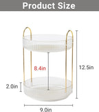 Asayuee 360 Rotating Makeup Organizer,2 Tier Large Capacity Make Up Organizers and Storage,Skincare Perfume Vanity Organizers